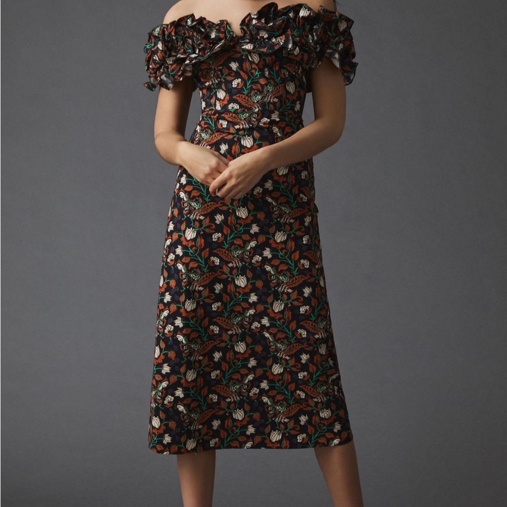 Anthropologie Floral Off-Shoulder Dress
